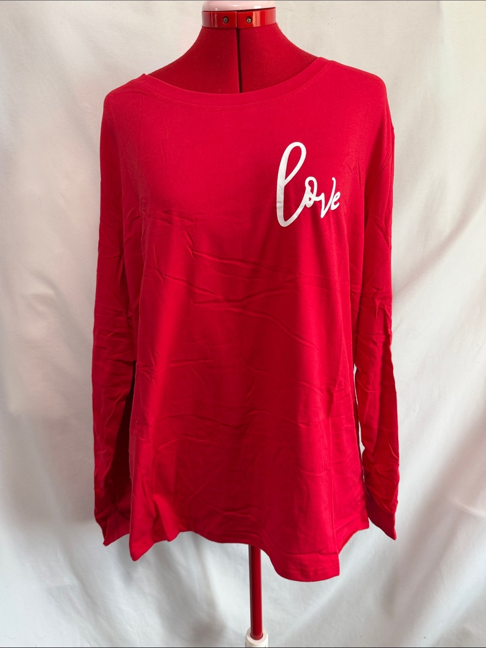Women's Red Long Sleeve 'Love' Tee XL50
